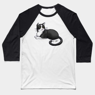 Cat - American Shorthair - Tuxedo Baseball T-Shirt